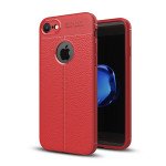 Wholesale iPhone 8 / iPhone 7 TPU Leather Armor Hybrid Case (Red)